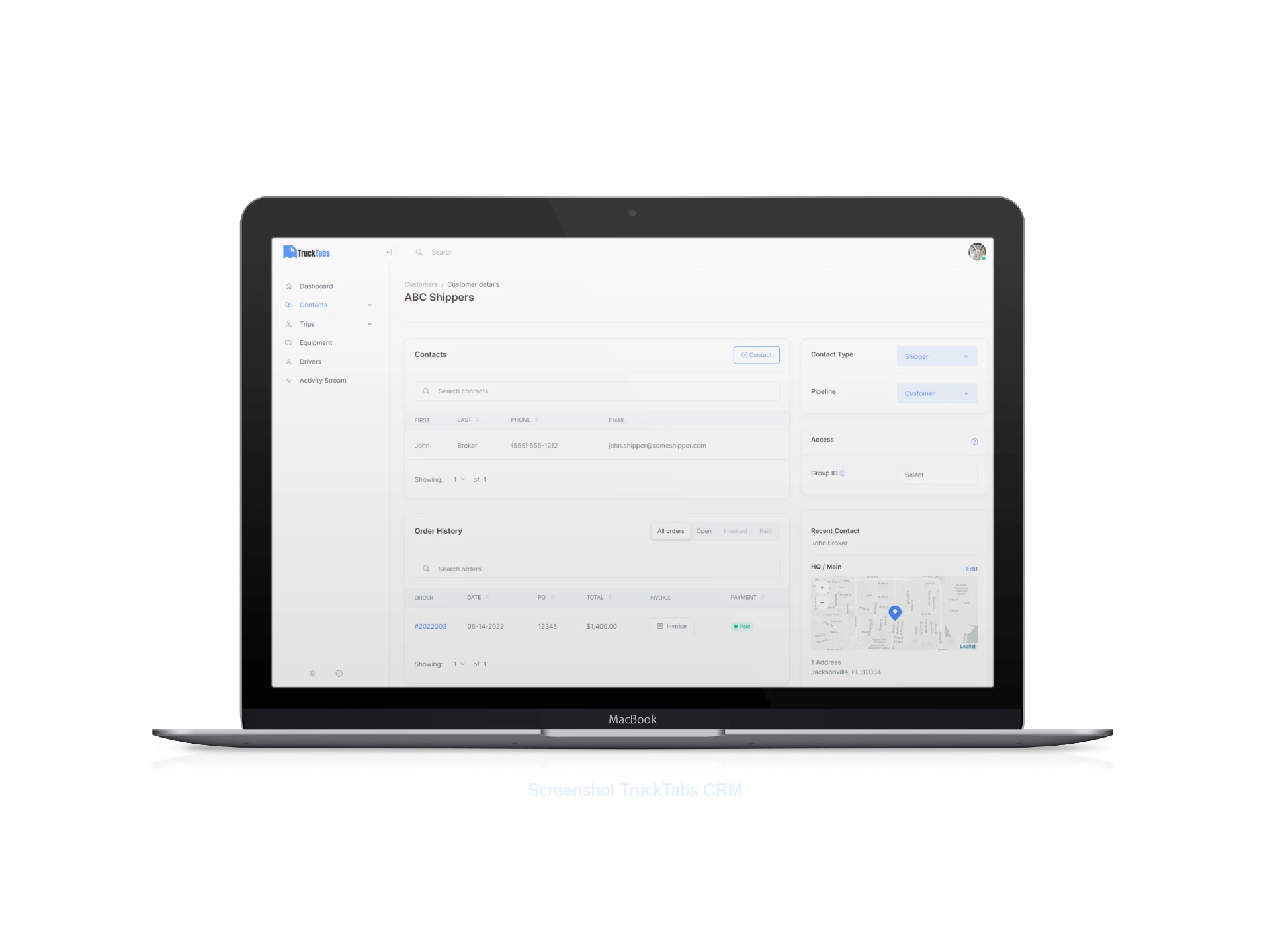 TruckTabs CRM Screenshot